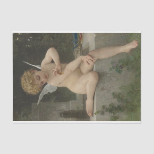 Cupid mit Schmetterling (von Bouguereau) Seidenpapier (Vorderseite)