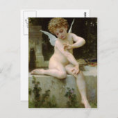 Cupid mit Schmetterling von William Bouguereau Postkarte (Vorne/Hinten)