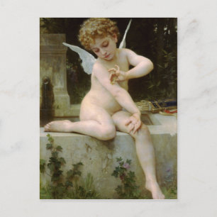 Cupid mit Schmetterling von William Bouguereau Postkarte