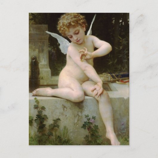 Cupid mit Schmetterling von William Bouguereau Postkarte (Vorderseite)