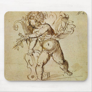 Cupid mit Violine von Domenico Campagnola Mousepad