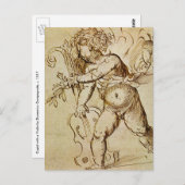 Cupid mit Violine von Domenico Campagnola Postkarte (Vorne/Hinten)