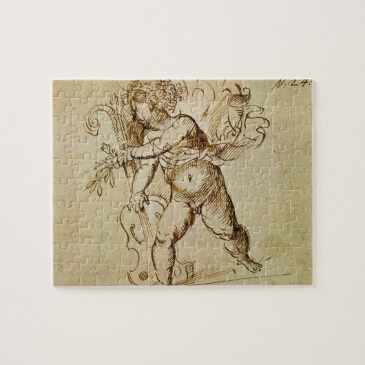 Cupid mit Violine von Domenico Campagnola Puzzle (Horizontal)