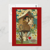Cupid Musicians in A Treehouse Postkarte (Vorne/Hinten)