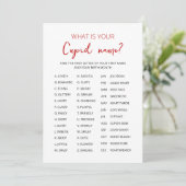 Cupid Name Game Valentine's Day Party Einladung (Stehend Vorderseite)