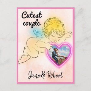 Cupid Paar Foto Save the Date Postkarte