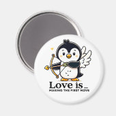Cupid Penguin Magnet (Vorderseite/Rückseite)
