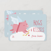 Cupid Pig Activity Classroom Valentine Postkarte (Vorne/Hinten)