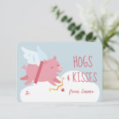 Cupid Pig Activity Classroom Valentine Postkarte (Stehend Vorderseite)