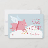 Cupid Pig Activity Classroom Valentine Postkarte (Vorderseite)