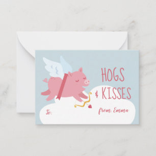 Cupid Pig Activity Klasse Valentine Mitteilungskarte