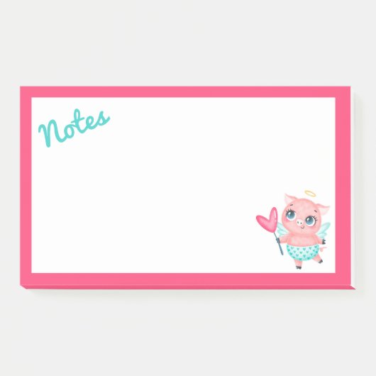 Cupid Pig Post-It Notes Klebezettel (Vorderseite)