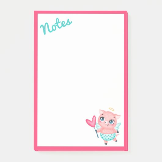 Cupid Pig Post-It Notes Klebezettel (Vorderseite)