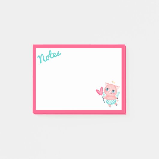 Cupid Pig Post-It Notes Klebezettel (Vorderseite)