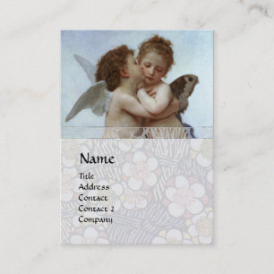 Cupid & Psyche as Children MONOGRAM Saphire Gold Visitenkarte