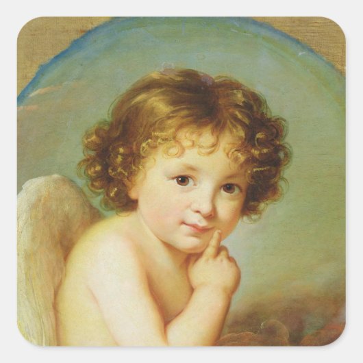 Cupid Quadratischer Aufkleber (Vorderseite)