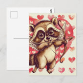 Cupid Raccoon Postkarte (Vorne/Hinten)