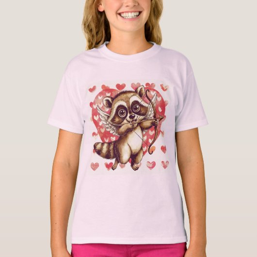 Cupid Raccoon T-Shirt (Vorderseite)