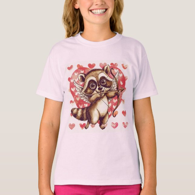 Cupid Raccoon T-Shirt (Vorderseite)