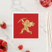Cupid Red Gold Valentine Serviette (Beispiel)