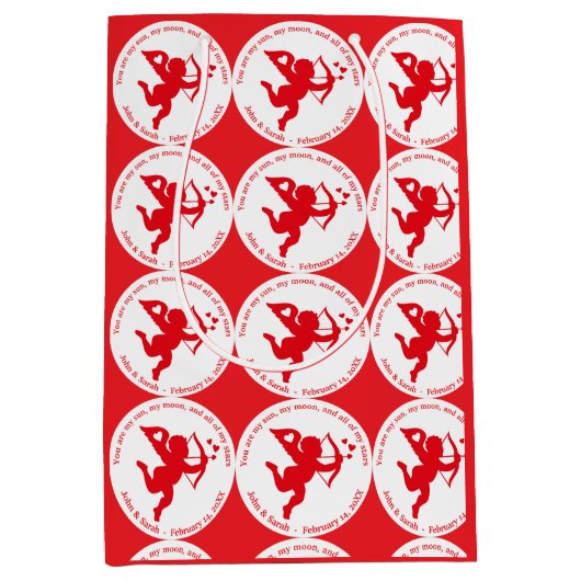 CUPID RED LOVE VALENTINE`S DAY MITTLERE GESCHENKTÜTE (Vorderseite)