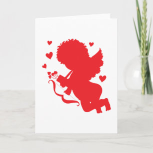 Cupid Red Silhouette Feiertagskarte