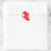 Cupid Red Silhouette Runder Aufkleber (Tasche)