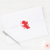 Cupid Red Silhouette Runder Aufkleber (Umschlag)