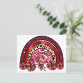 Cupid Regenbogenvalentin's Day Liebe Bogen Pfeil L Postkarte (Stehend Vorderseite)