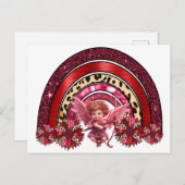 Cupid Regenbogenvalentin's Day Liebe Bogen Pfeil L Postkarte (Vorne/Hinten)