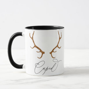 Cupid Reindeer Antlers Weihnachten Tasse