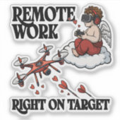 Cupid Remote Work, Valentine’s Day Aufkleber (Vorderseite)