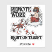 Cupid Remote Work, Valentine’s Day Aufkleber (Blatt)
