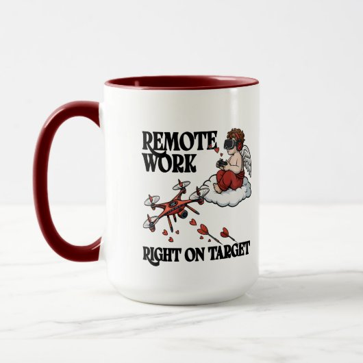 Cupid Remote Work, Valentine’s Day Tasse (Links)
