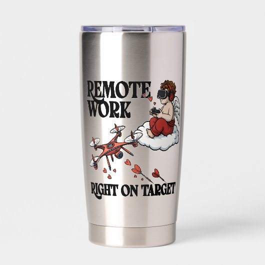 Cupid Remote Work, Valentine’s Day Thermobecher (Vorderseite)