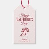Cupid, rosa Valentinstag-Geschenkanhänger Geschenkanhänger (Vorderseite)