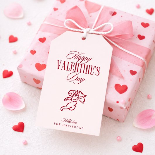 Cupid, rosa Valentinstag-Geschenkanhänger Geschenkanhänger