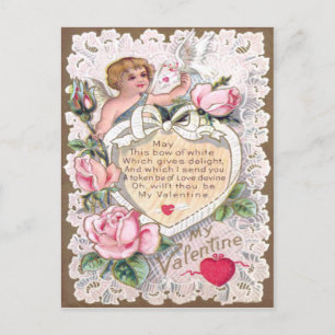 Cupid Rosen Rose Taube Herz Pfeil Postkarte