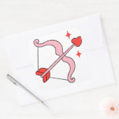 Cupid’s Bow and Arrow of Love – Cute Valentine Ill Quadratischer Aufkleber (Umschlag)