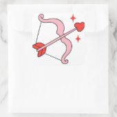 Cupid’s Bow and Arrow of Love – Cute Valentine Ill Quadratischer Aufkleber (Tasche)