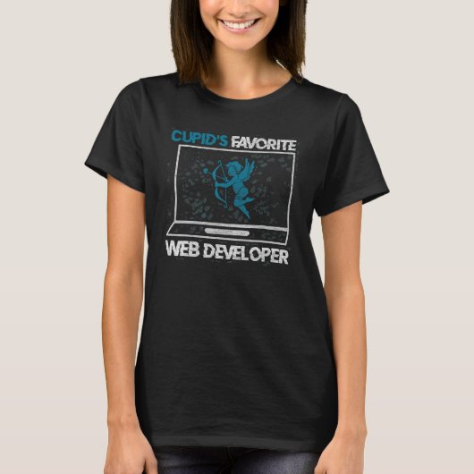 Cupid s Favorite Web Developer Romance Couple Men  T-Shirt (Vorderseite)