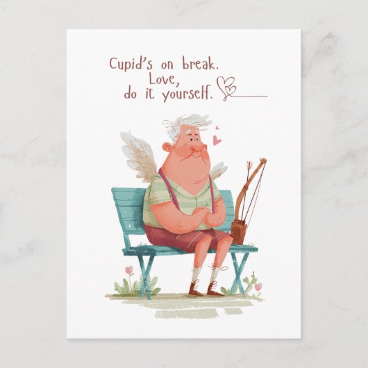 Cupid’s on break. Love, do it yourself. Postkarte (Vorderseite)