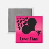 Cupid Shooting Hearts Magnet (Vorderseite/Rückseite)