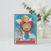 Cupid Shot direkt zu meinem Herzen Vintag Postkarte (Stehend Vorderseite)