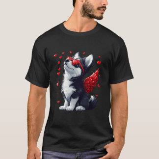 Cupid Siberian Husky Valentinstag Hundeliebhaber G T-Shirt