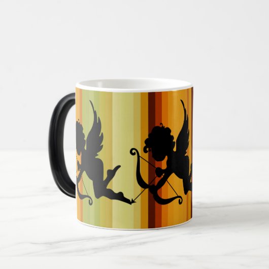 Cupid Silhouette Engel mit Herzdesign Verwandlungstasse (Vorderseite Links)