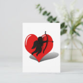 Cupid Silhouette & Herz Postkarte (Stehend Vorderseite)