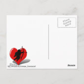 Cupid Silhouette & Herz Postkarte (Rückseite)
