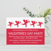 Cupid Silhouette Valetinstag (rot) Einladung (Stehend Vorderseite)