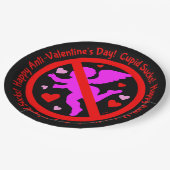 Cupid Sind zum Kotzen glücklichen Anti-Valentinsta Pappteller (Schrägansicht)